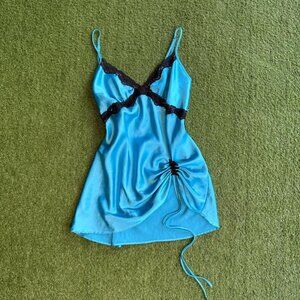 Indie Sleaze Coquette Blue Slip Tank